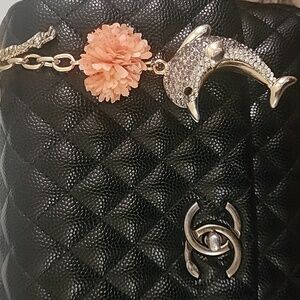 Sparkling Dolphin, Handbag Backpack Luggage Charm, Zipper Pull,Keychain